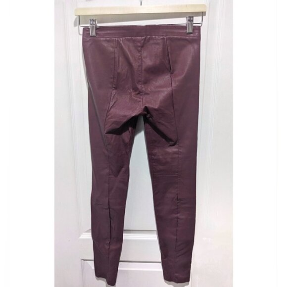 Vince | Lambskin leather leggings in Bordeaux - Picture 4 of 10